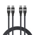 Anker USB-C to USB-C Cable (3 ft / 6 ft, 240W, Upcycled-Braided, 2-Pack)